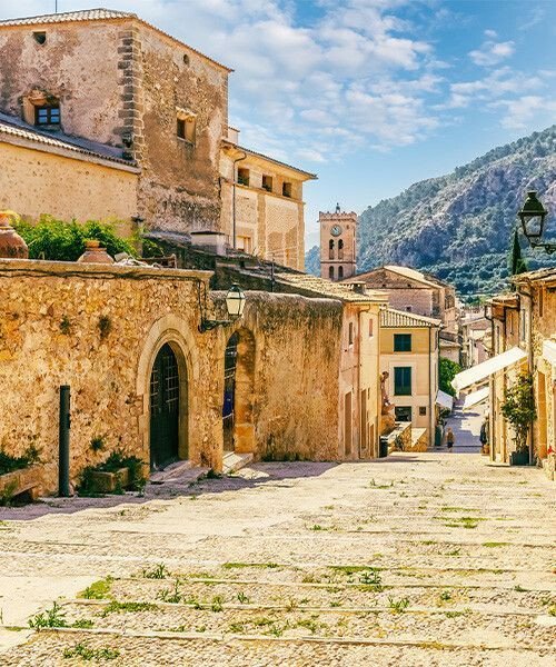 Rue pavée de Pollença - Majorque - Espagne