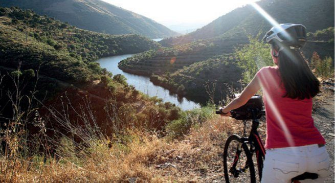 Cyclistes le long du Douro - Portugal