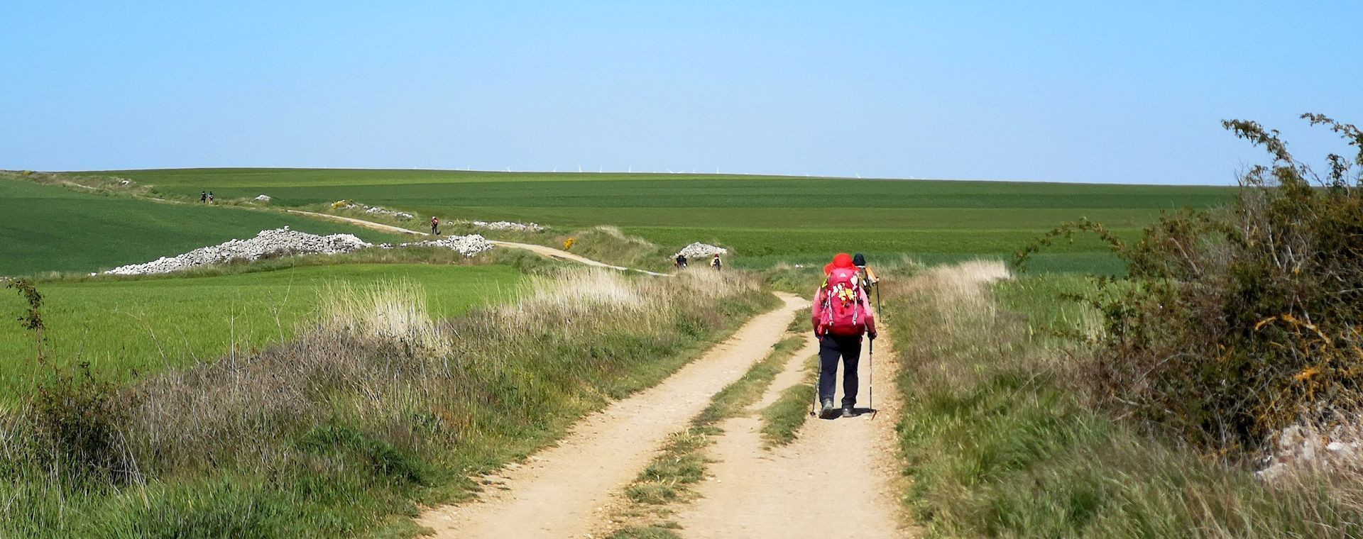Pèlerin entre Rabé de las Calzadas et Hornillos del Camino - Chemin de Saint-Jacques - Espagne