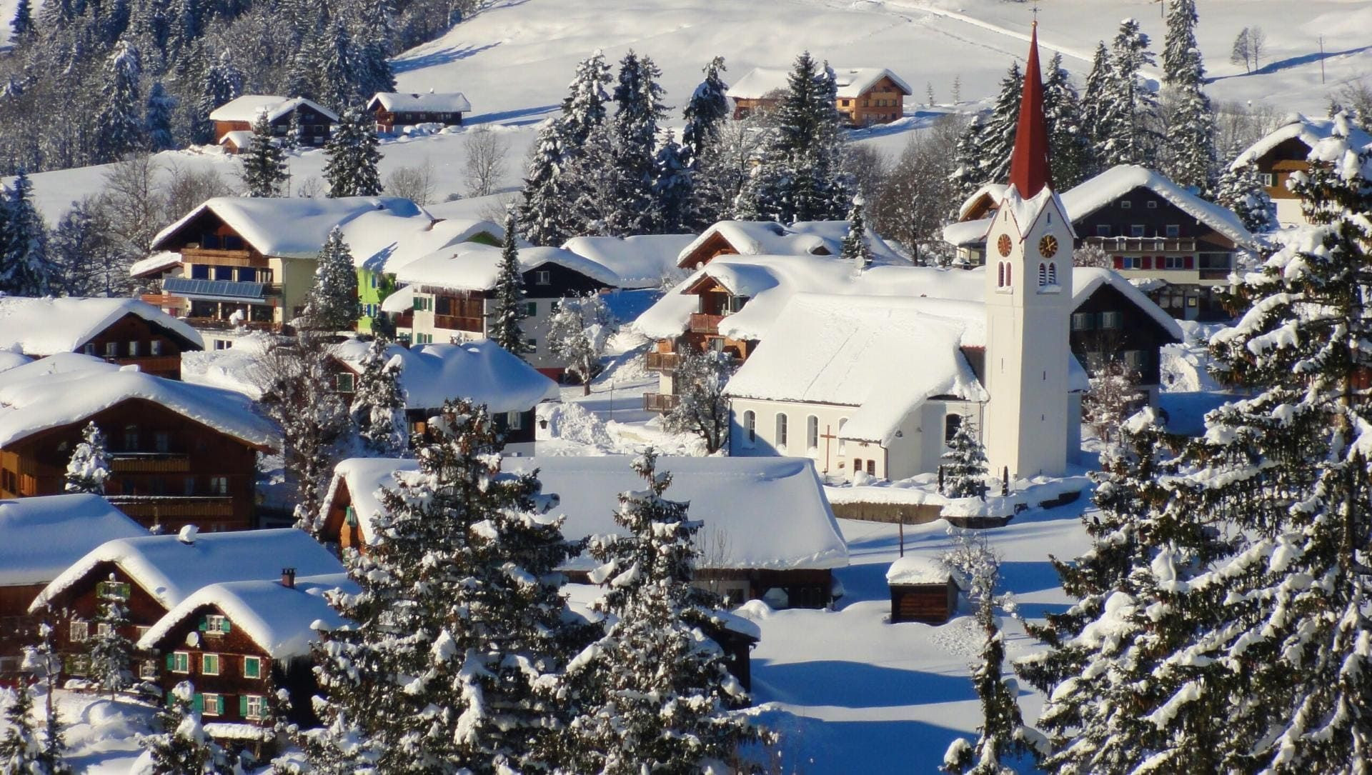 Village de Sibratsgfäll en hiver - Bregenzerwald - Autriche