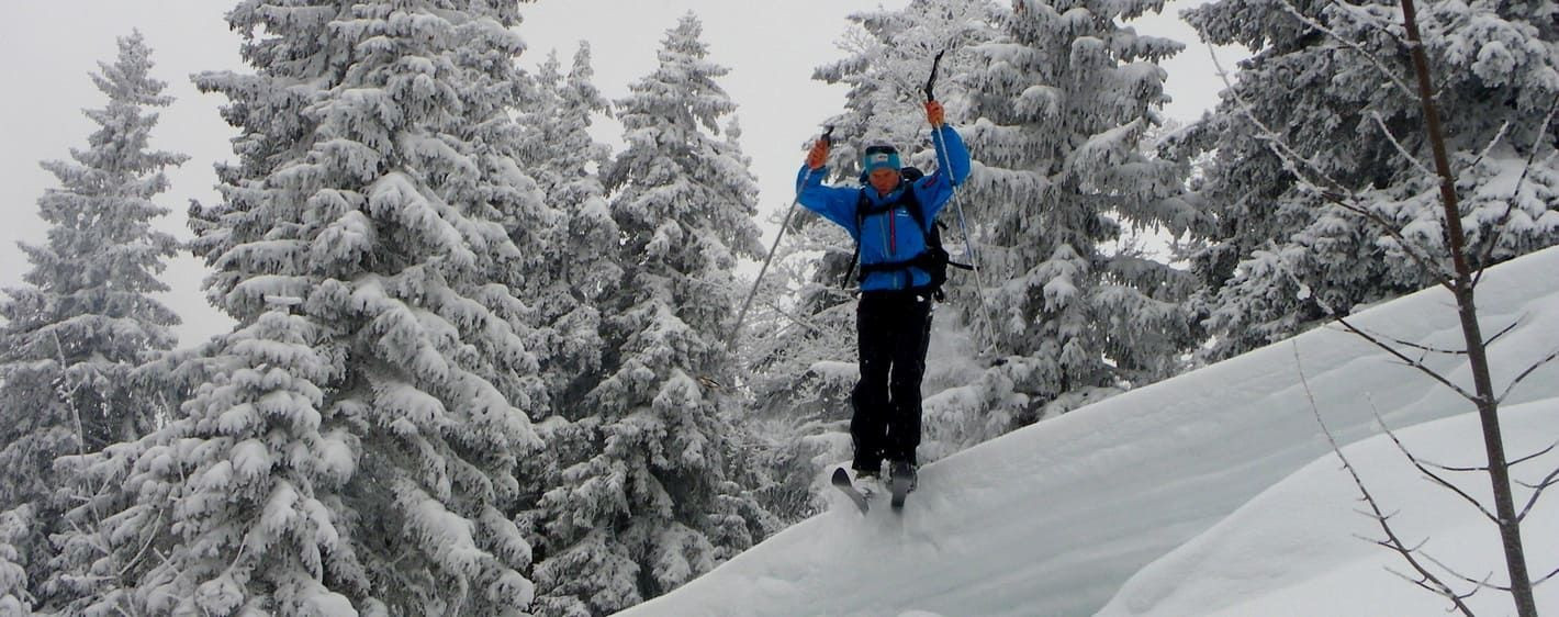 Petit saut en ski nordique - Crêtes du Jura - Jura franco-suisse