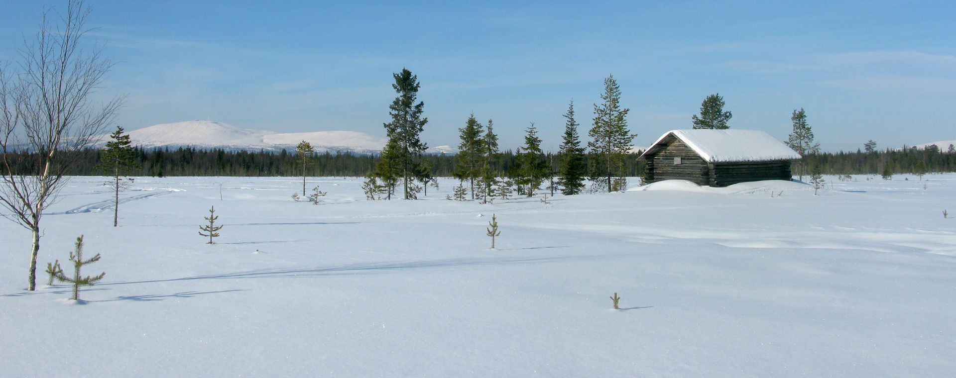 Paysage enneigé à Äkäslompolo - Laponie - Finlande
