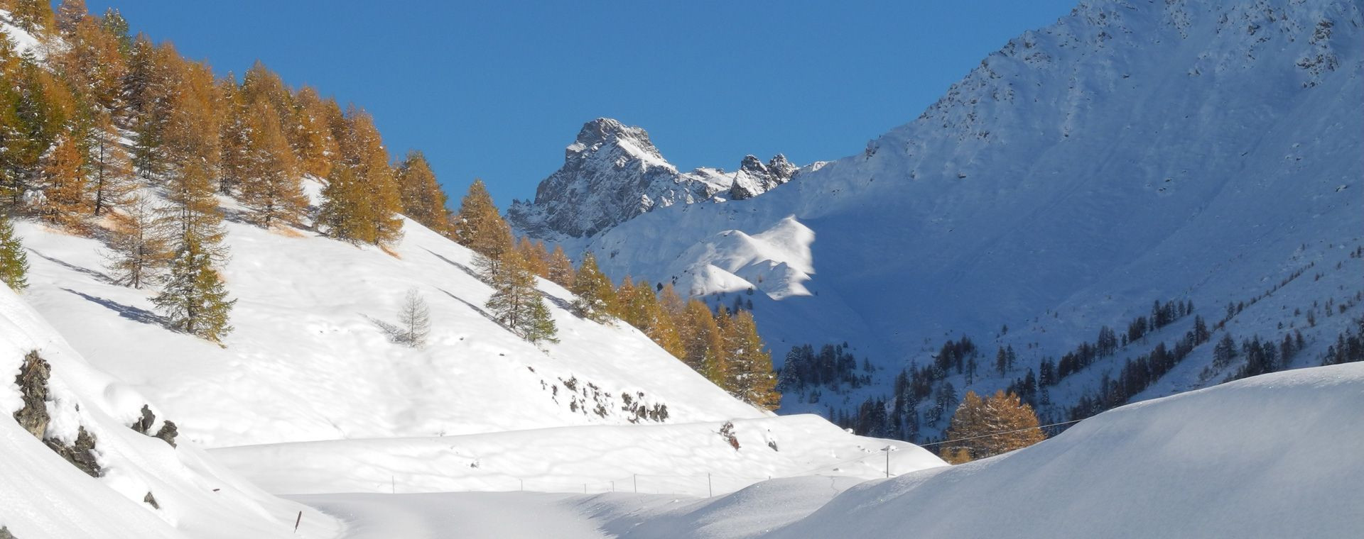 Paysage d'hiver en Haute Ubaye - Alpes du Sud - France